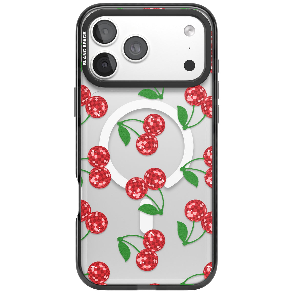Disco Cherries iPhone 18 Pro Max Impact Pro Black Phone Case front