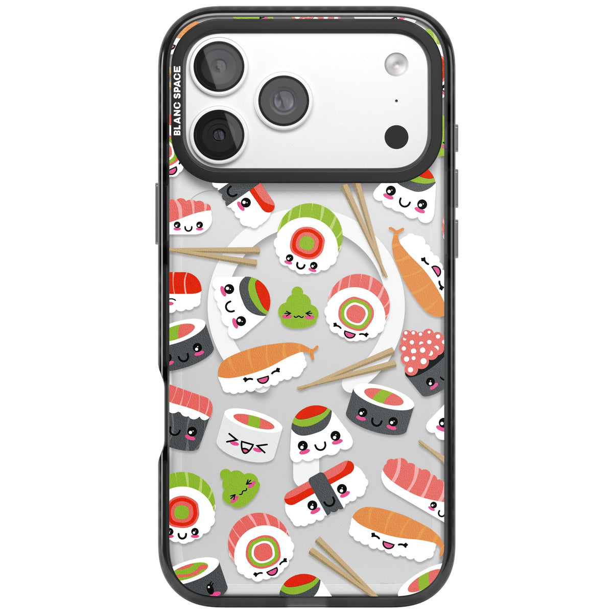 Kawaii Sushi Party iPhone 18 Pro Max Impact Pro Black Phone Case front