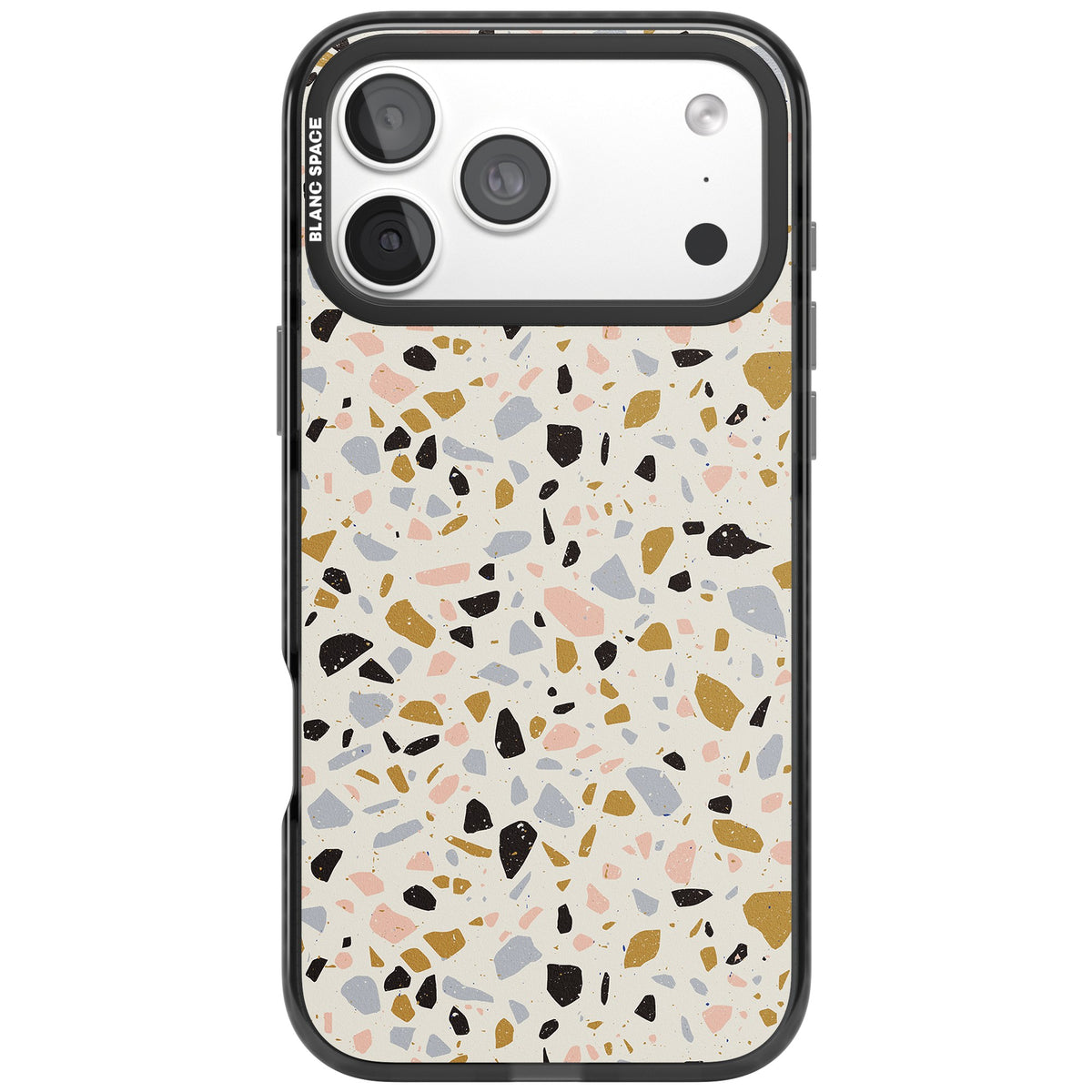 Mocha Terrazzo iPhone 18 Pro Max Impact Pro Black Phone Case front
