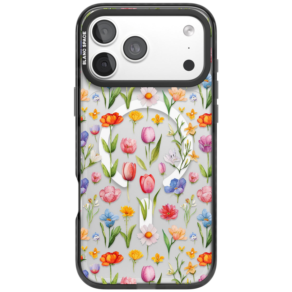 Small Flower Mix iPhone 18 Pro Max Impact Pro Black Phone Case front