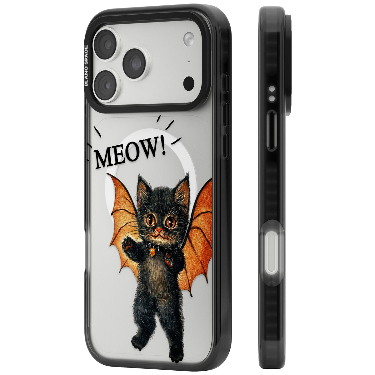 Meow iPhone 18 Pro Max Impact Pro Black Phone Case side