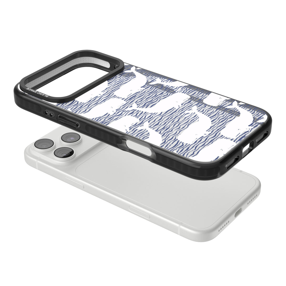 Whale Wave iPhone 18 Pro Max Impact Pro Black Phone Case angled