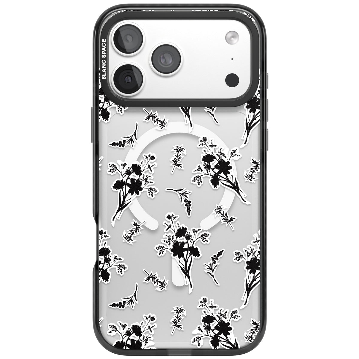 Black Sticker Wildflowers iPhone 18 Pro Max Impact Pro Black Phone Case front