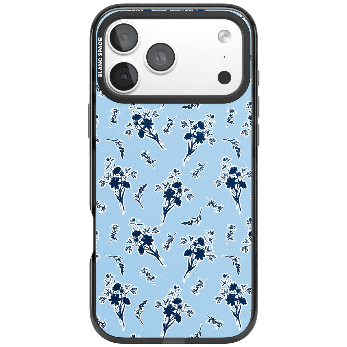 Blue Sticker Wildflowers iPhone 18 Pro Max Impact Pro Black Phone Case front