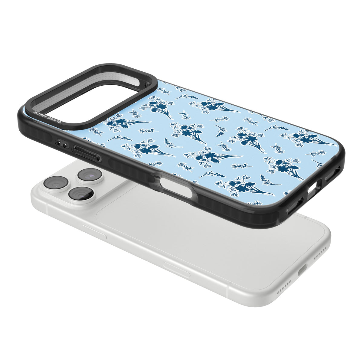 Blue Sticker Wildflowers iPhone 18 Pro Max Impact Pro Black Phone Case angled