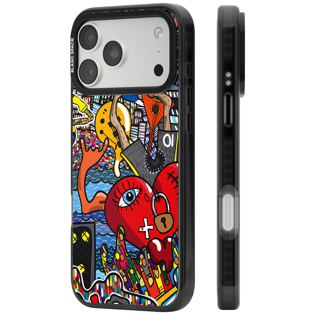 Crowd Tsunami iPhone 18 Pro Max Impact Pro Black Phone Case side