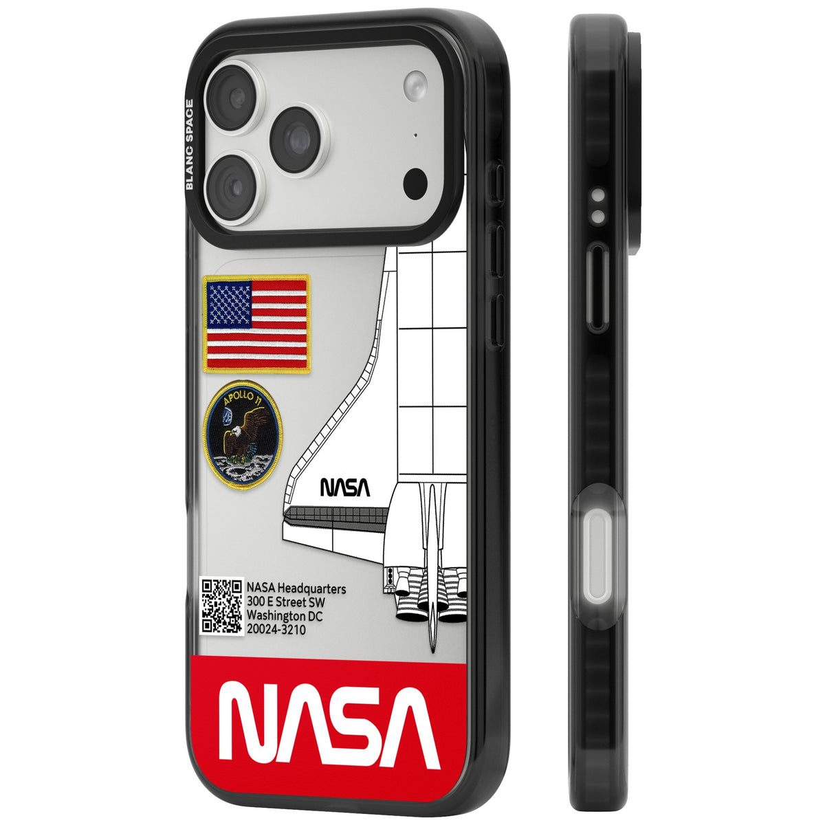 Nasa Apollo 11 iPhone 18 Pro Max Impact Black Phone Case side