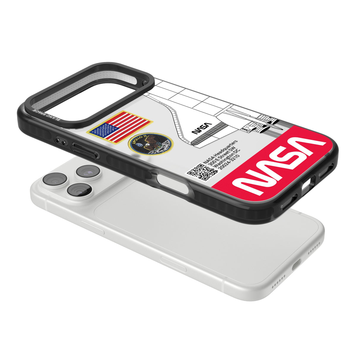 Nasa Apollo 11 iPhone 18 Pro Max Impact Black Phone Case angled