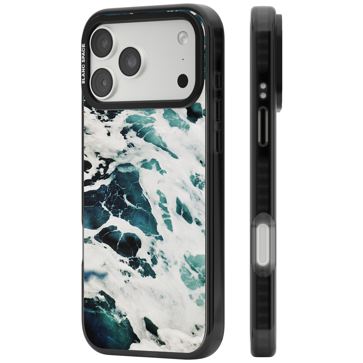 Ocean Surge iPhone 18 Pro Max Impact Black Phone Case side