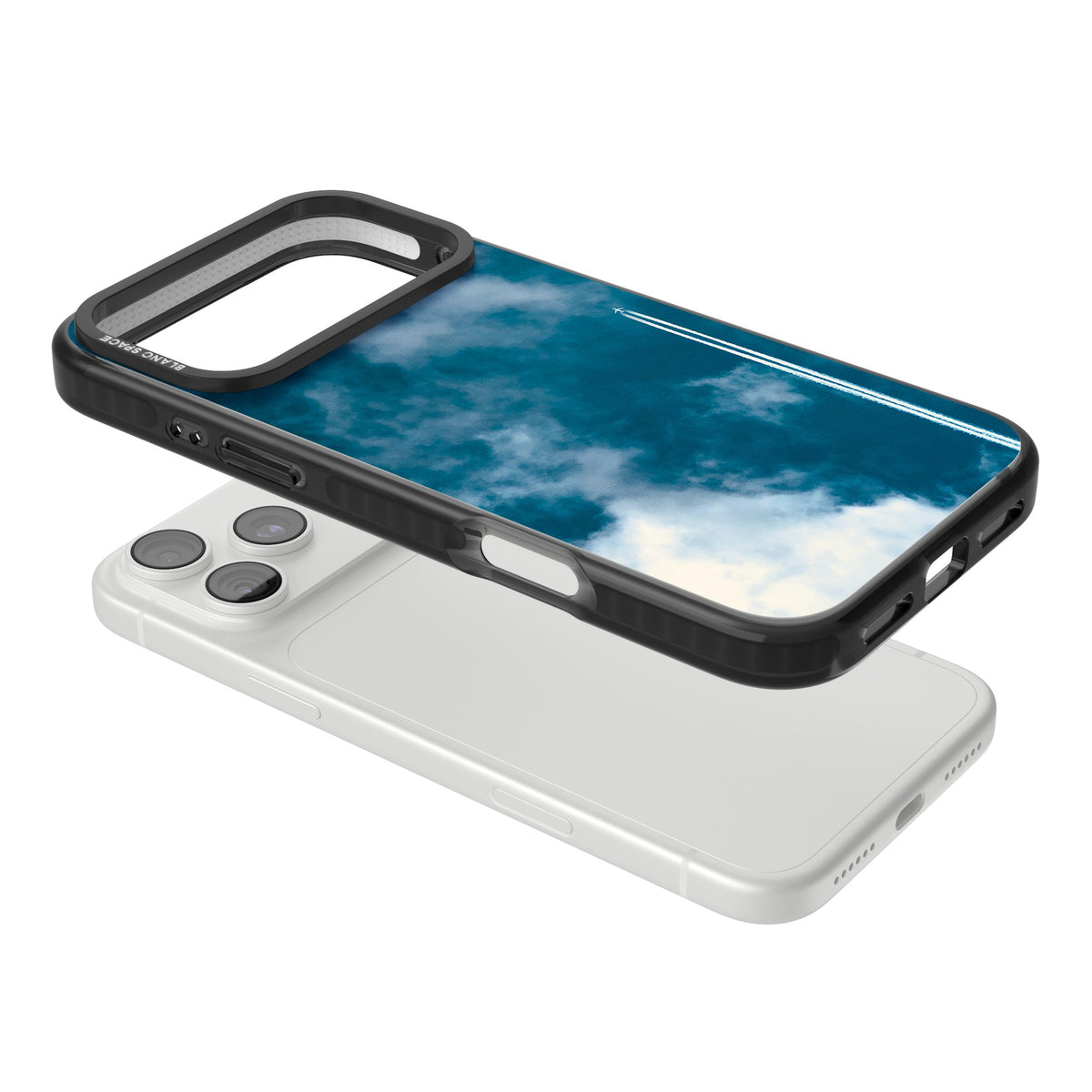 Sky Trail iPhone 18 Pro Max Impact Black Phone Case angled