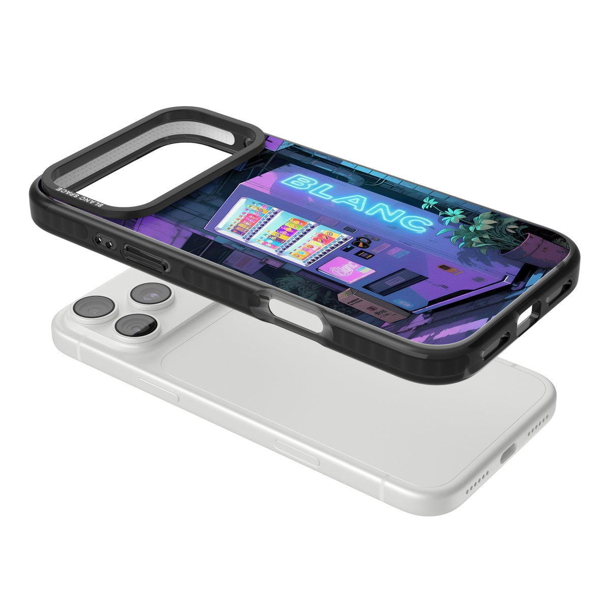 Shibuya Glow iPhone 18 Pro Max Impact Black Phone Case angled