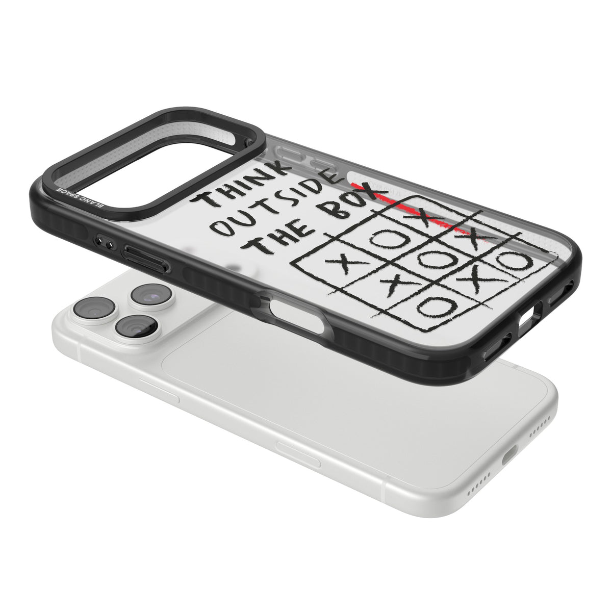 Think Outside The Box iPhone 18 Pro Max Impact Black Phone Case angled