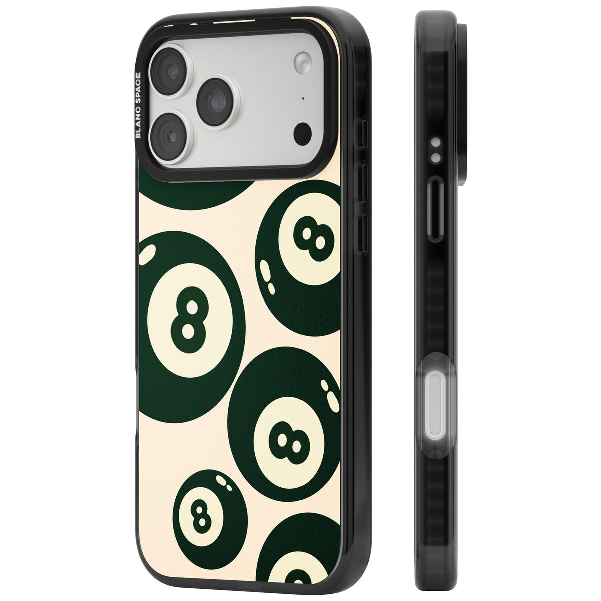 Green Eight Balls iPhone 18 Pro Max Impact Black Phone Case side