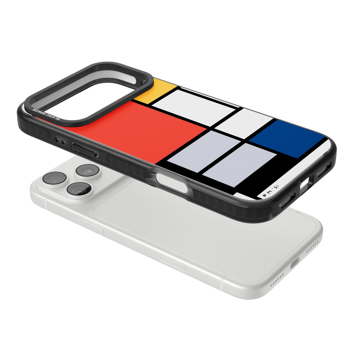 Piet Mondrian's Composition iPhone 18 Pro Max Impact Black Phone Case angled