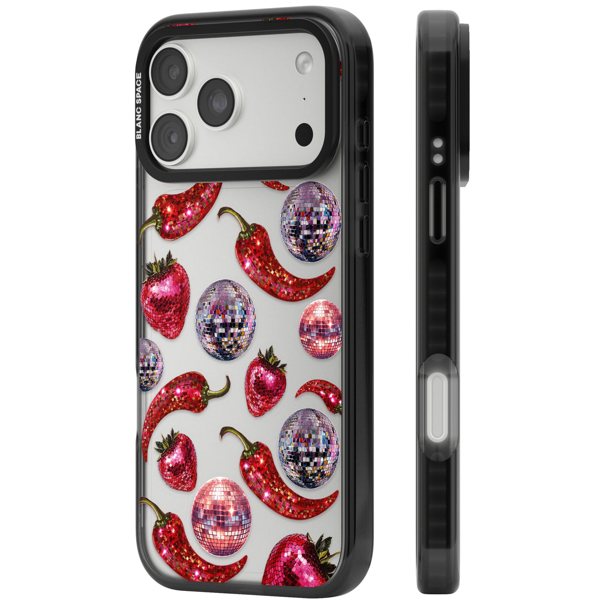 Spicy Disco iPhone 18 Pro Max Impact Black Phone Case side
