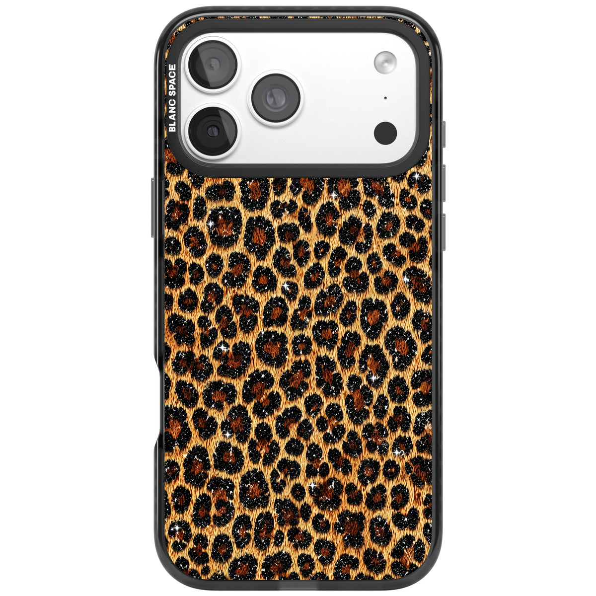Diamond Leopard iPhone 18 Pro Max Impact Black Phone Case front