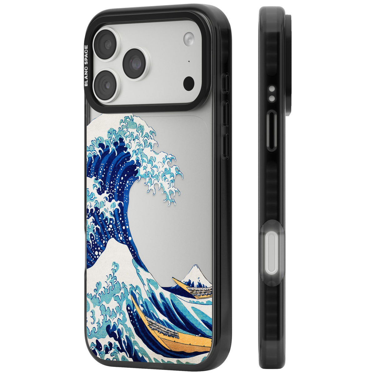 The Great Wave Of Kanagawa iPhone 18 Pro Max Impact Black Phone Case side