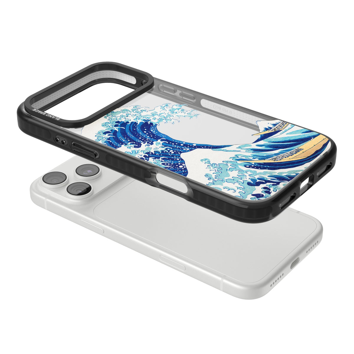 The Great Wave Of Kanagawa iPhone 18 Pro Max Impact Black Phone Case angled