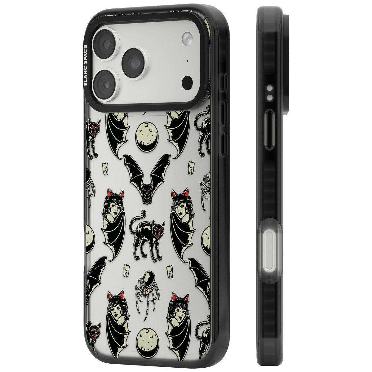 Vampy Goth iPhone 18 Pro Max Impact Black Phone Case side