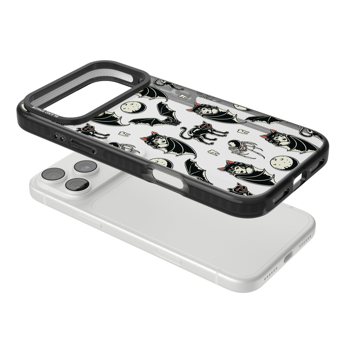 Vampy Goth iPhone 18 Pro Max Impact Black Phone Case angled