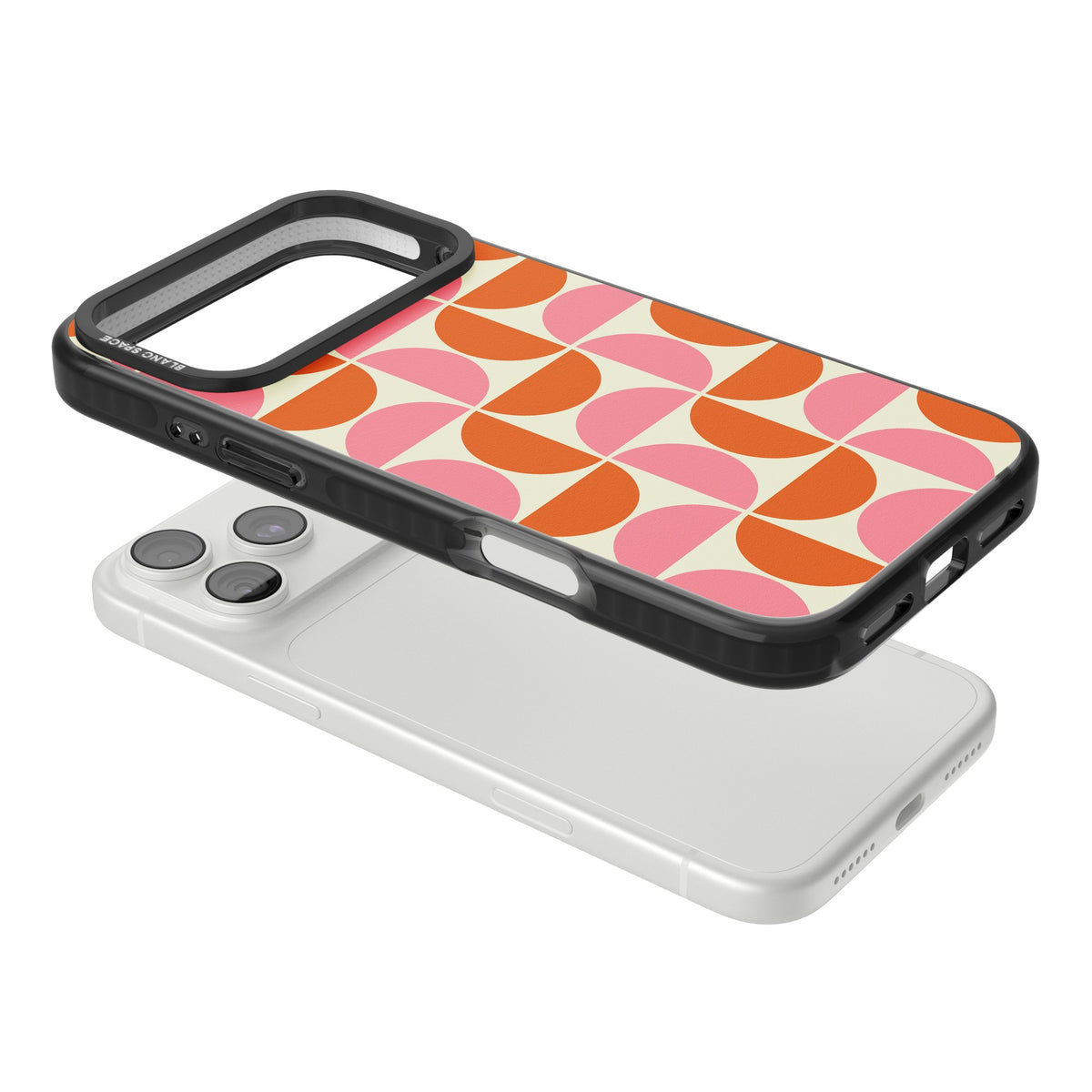 Boho Bauhaus iPhone 18 Pro Max Impact Black Phone Case angled