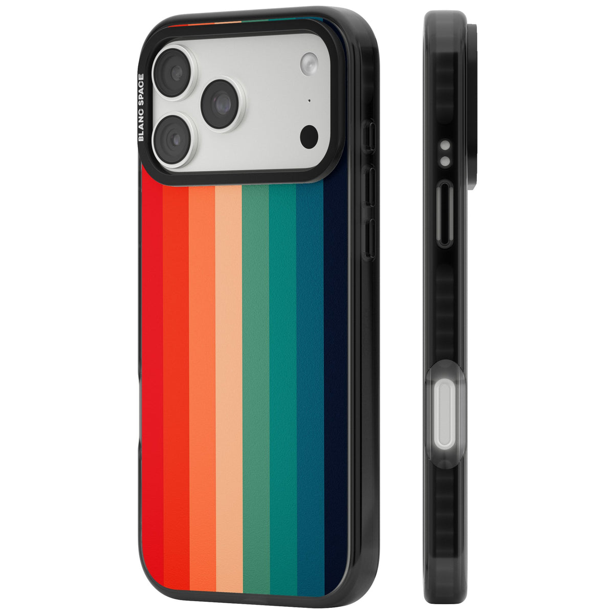 Retro Spectrum iPhone 18 Pro Max Impact Black Phone Case side