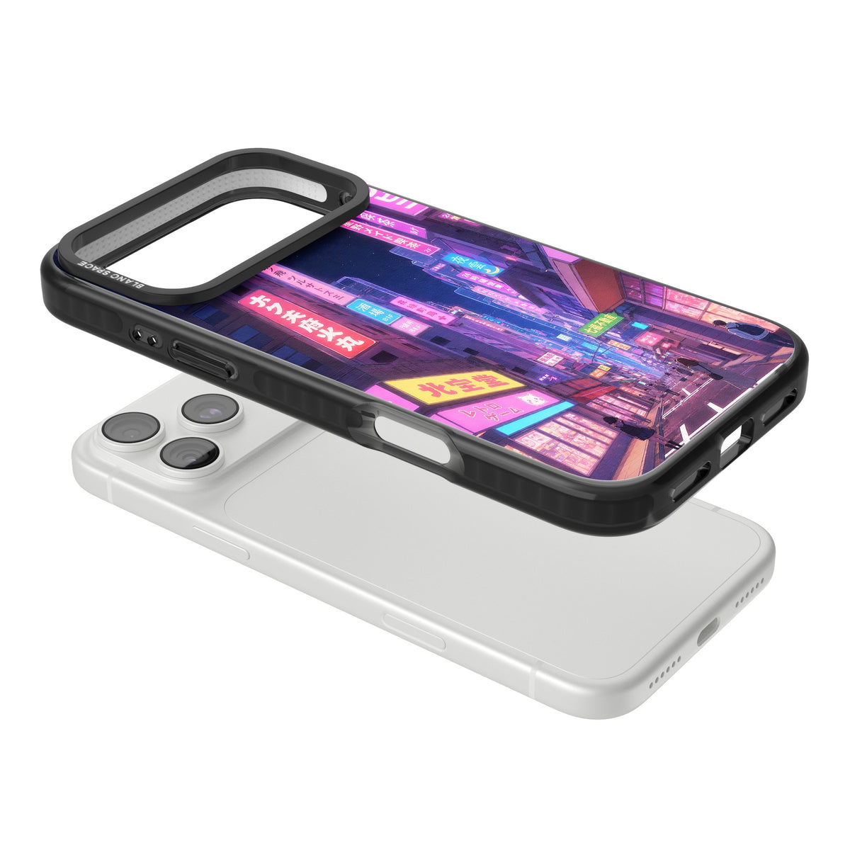 Shibuya At Night iPhone 18 Pro Max Impact Black Phone Case angled