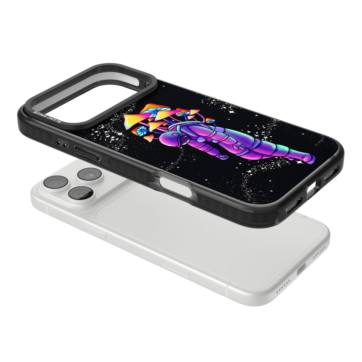 Space Mutation iPhone 18 Pro Max Impact Black Phone Case angled