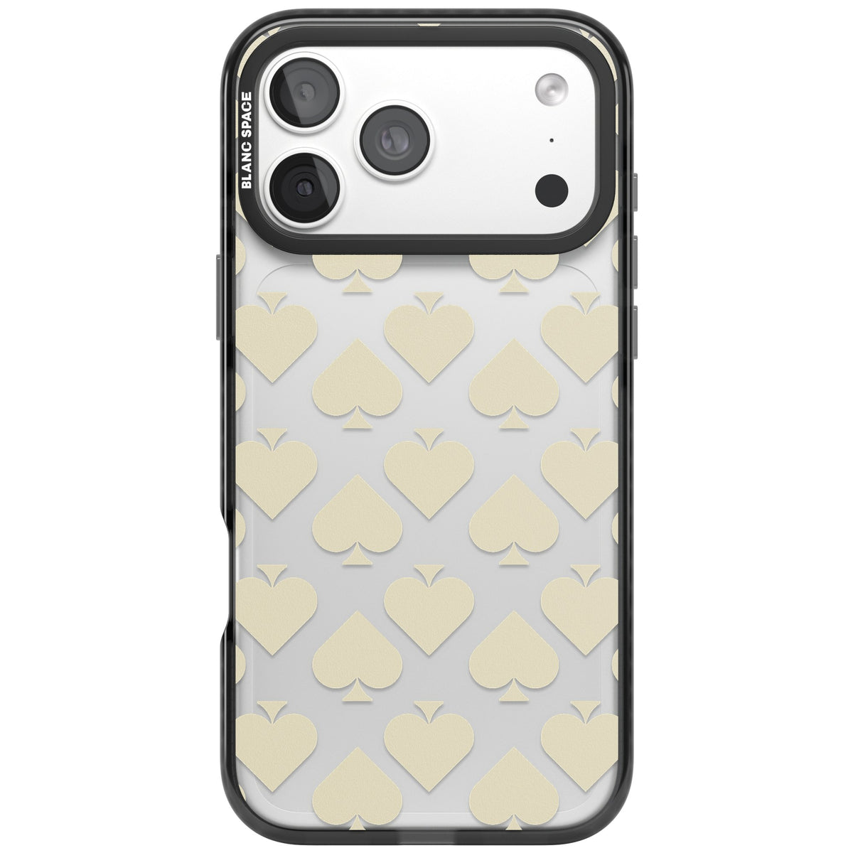 Beige Spades iPhone 18 Pro Max Impact Black Phone Case front