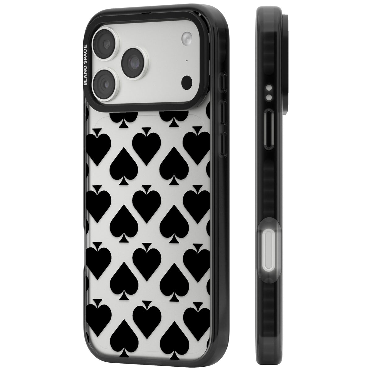 Black Spades iPhone 18 Pro Max Impact Black Phone Case side