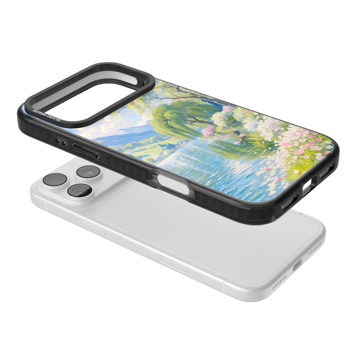 Willow Lake iPhone 18 Pro Max Impact Black Phone Case angled