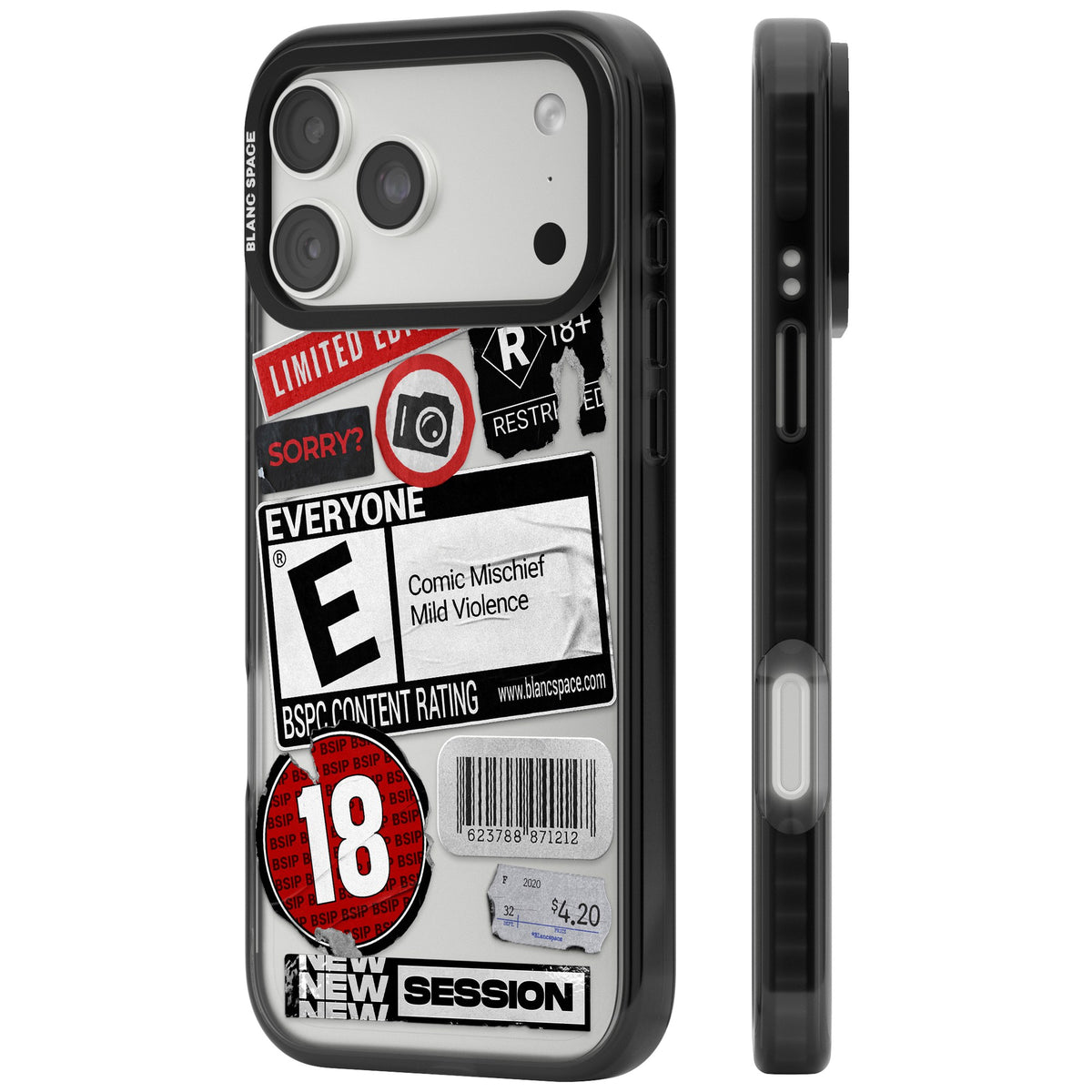 Parental Advisory iPhone 18 Pro Max Impact Black Phone Case side
