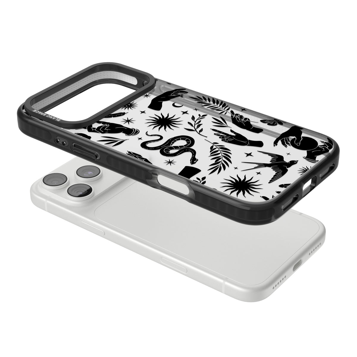 Mystic Magic (Black) iPhone 18 Pro Max Impact Black Phone Case angled