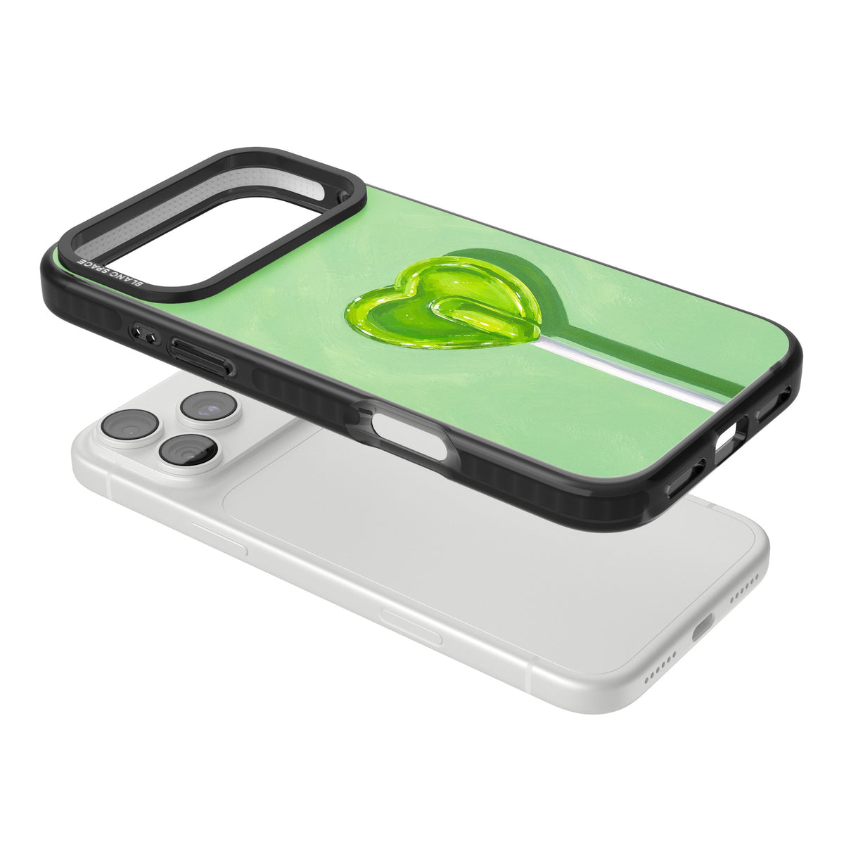 Green Lollipop iPhone 18 Pro Max Impact Black Phone Case angled