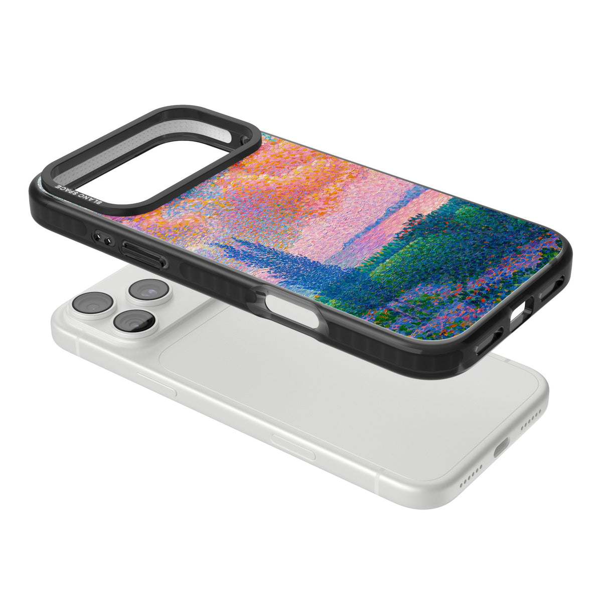 The Pink Cloud iPhone 18 Pro Max Impact Black Phone Case angled