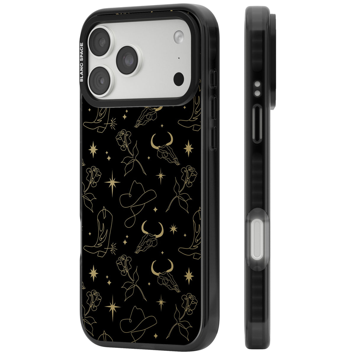 Celestial West Pattern iPhone 18 Pro Max Impact Black Phone Case side