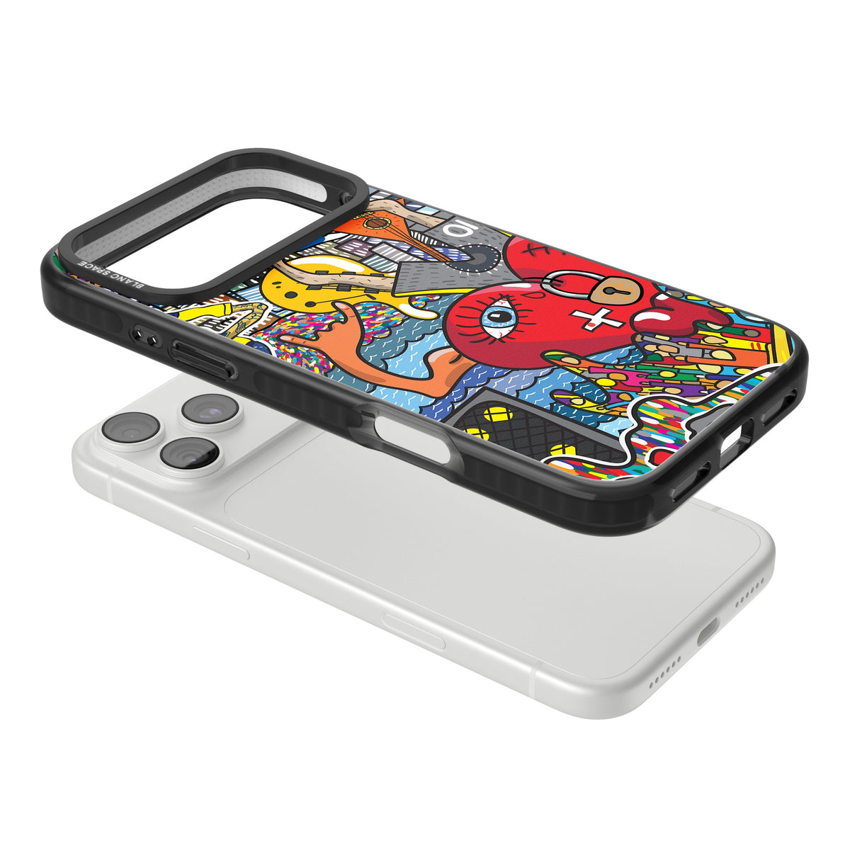 Crowd Tsunami iPhone 18 Pro Max Impact Black Phone Case angled