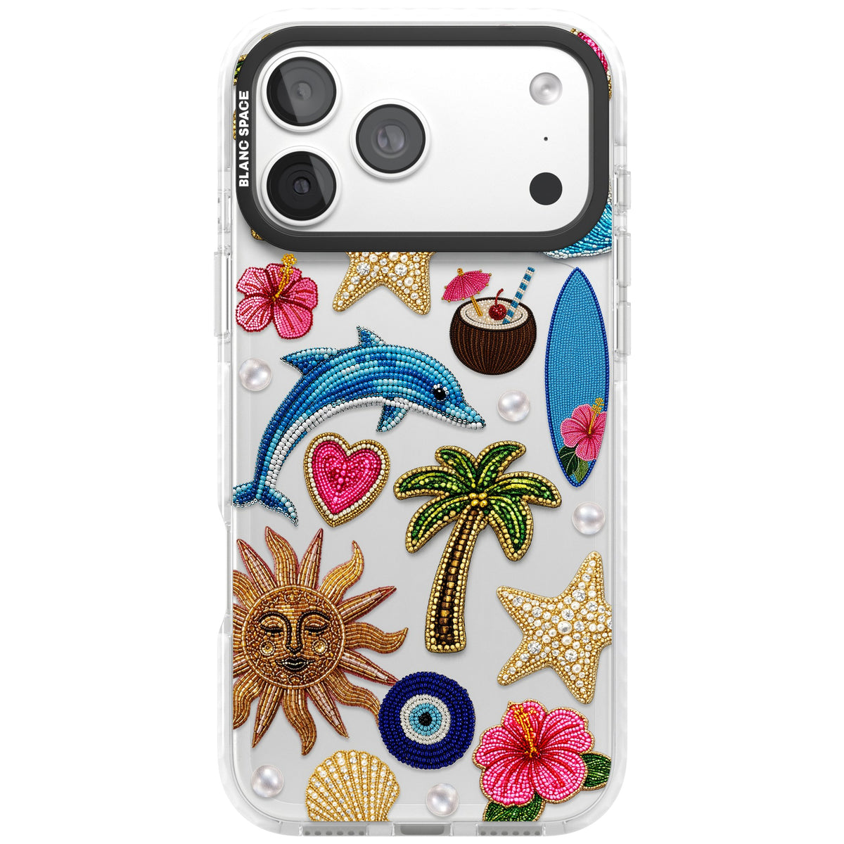 Beaded Beach iPhone 18 Pro Max Impact Clear Phone Case front