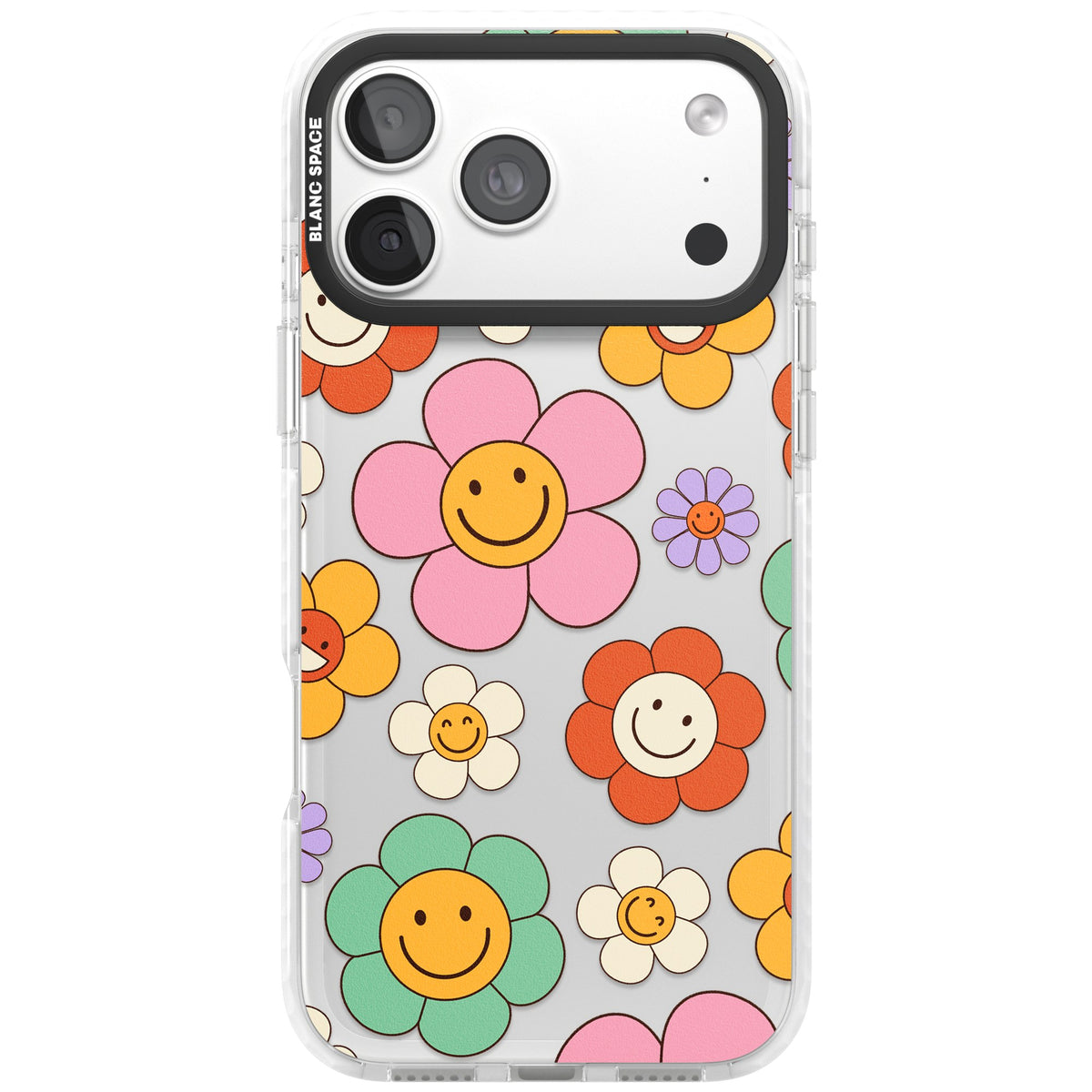 Happy Blossoms iPhone 18 Pro Max Impact Clear Phone Case front