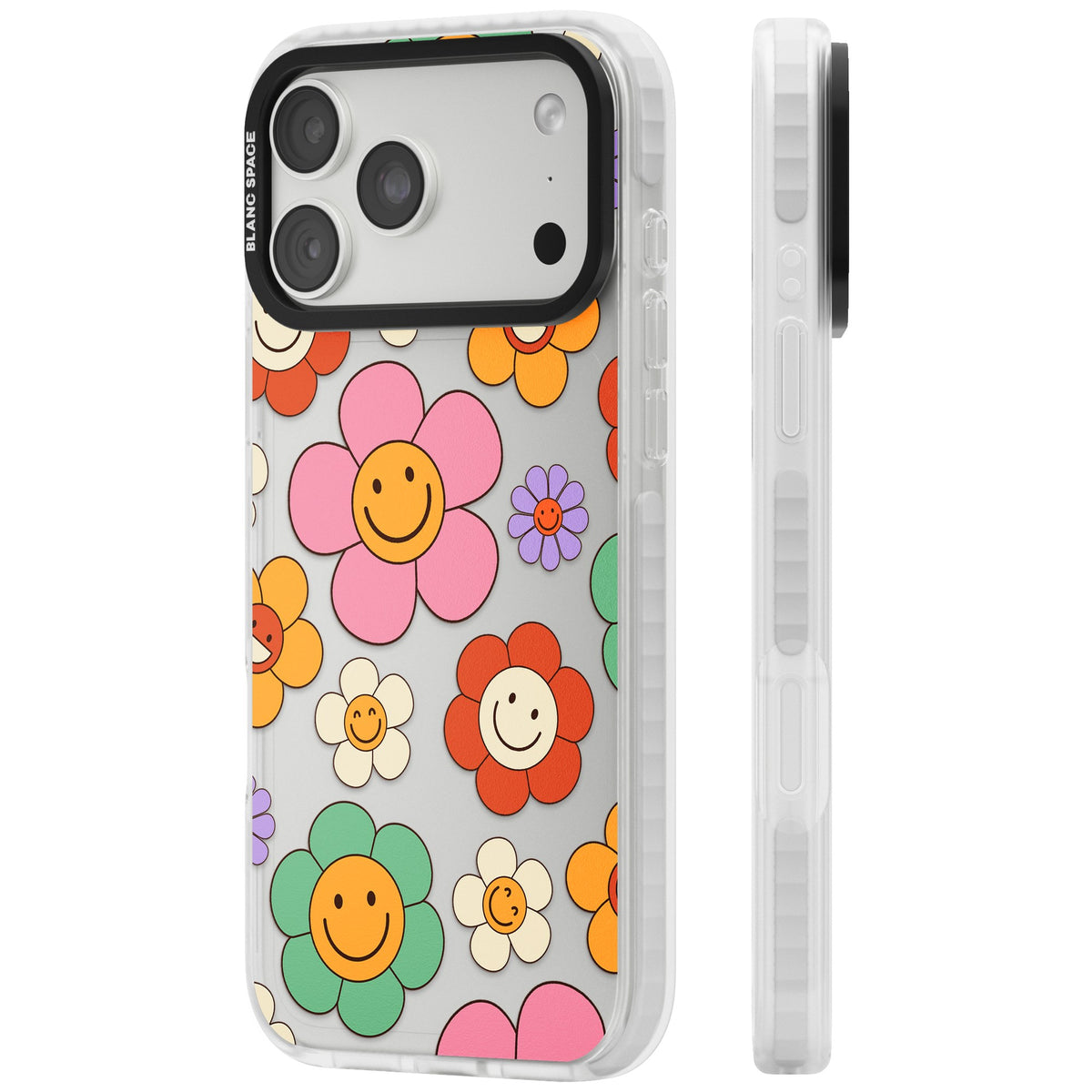 Happy Blossoms iPhone 18 Pro Max Impact Clear Phone Case side
