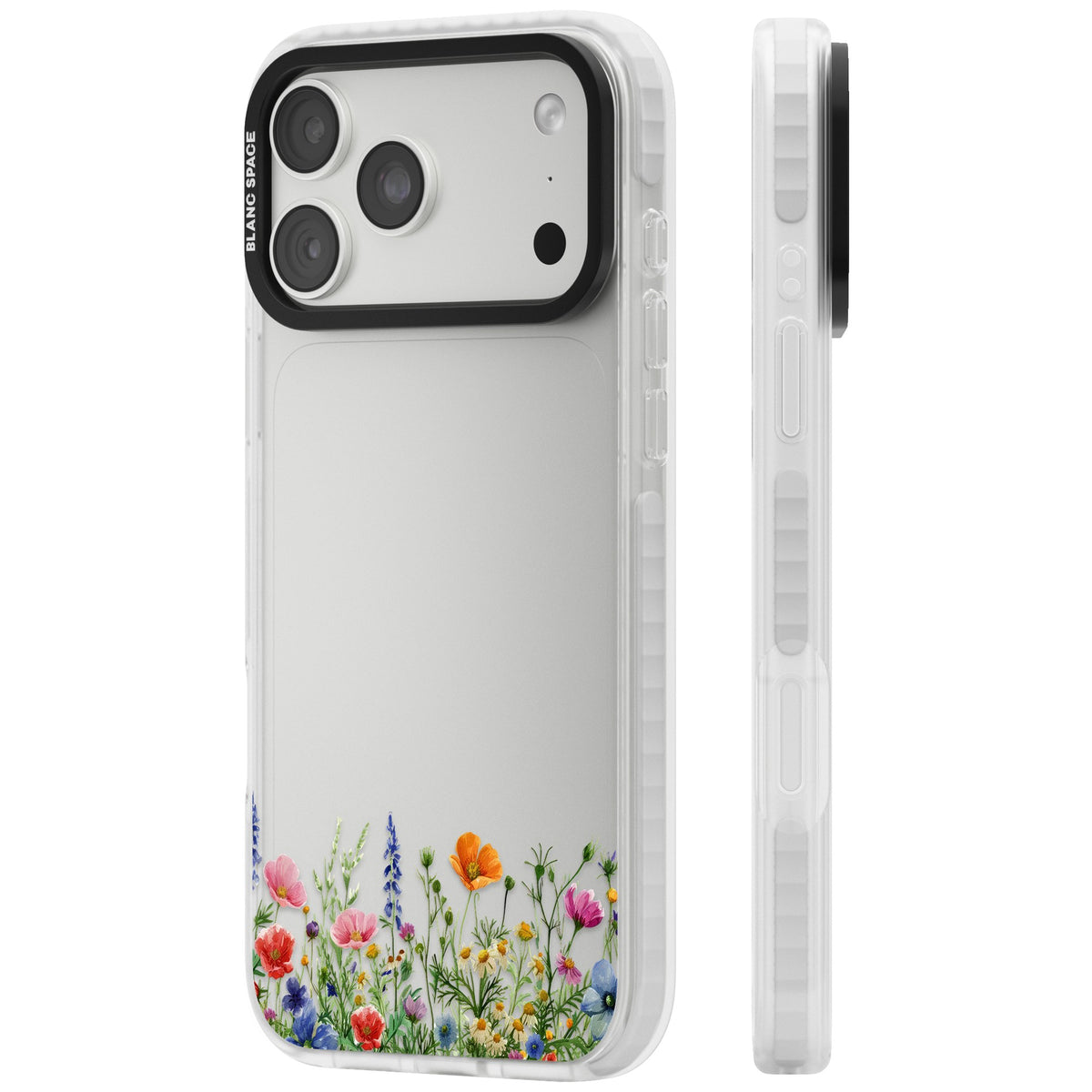 Minimal Wildflowers iPhone 18 Pro Max Impact Clear Phone Case side