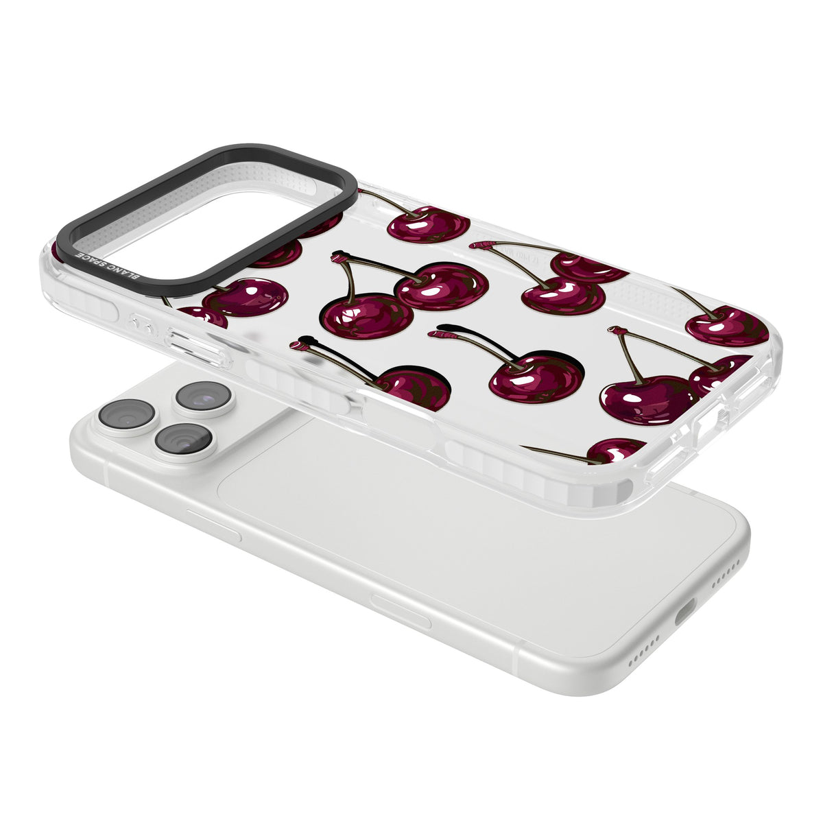 Cherry Wine iPhone 18 Pro Max Impact Clear Phone Case angled