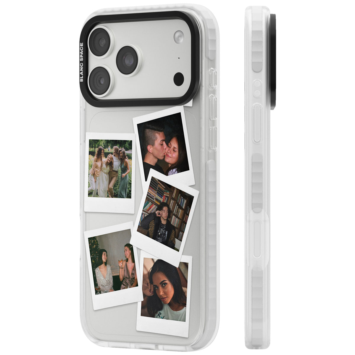 Personalised Classic Instant Photos iPhone 18 Pro Max Impact Clear Phone Case side