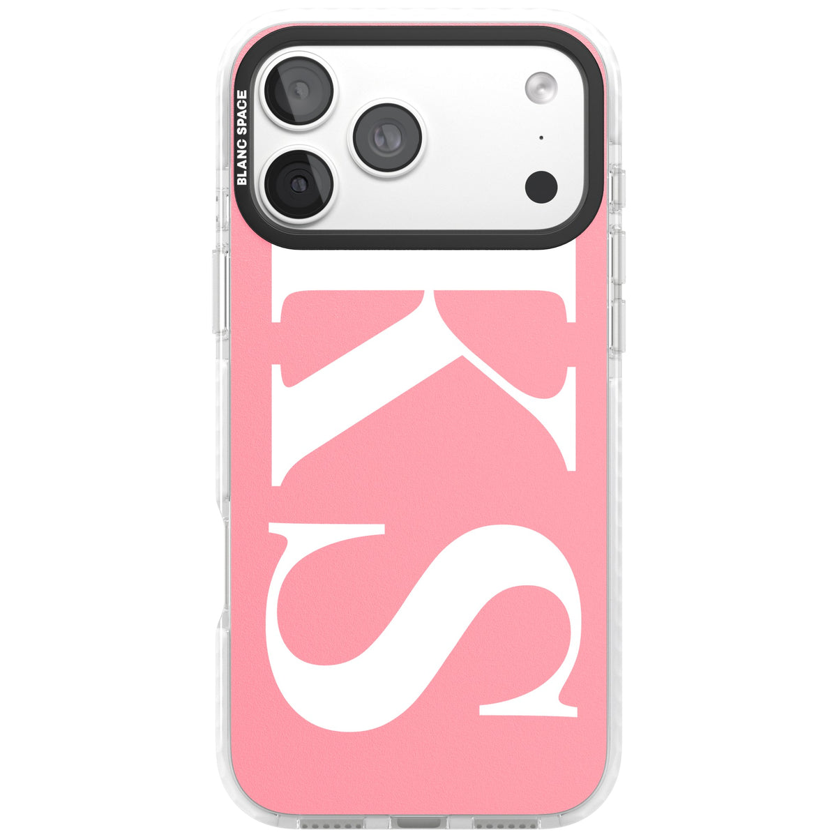 Personalised White & Pink Letters iPhone 18 Pro Max Impact Clear Phone Case front