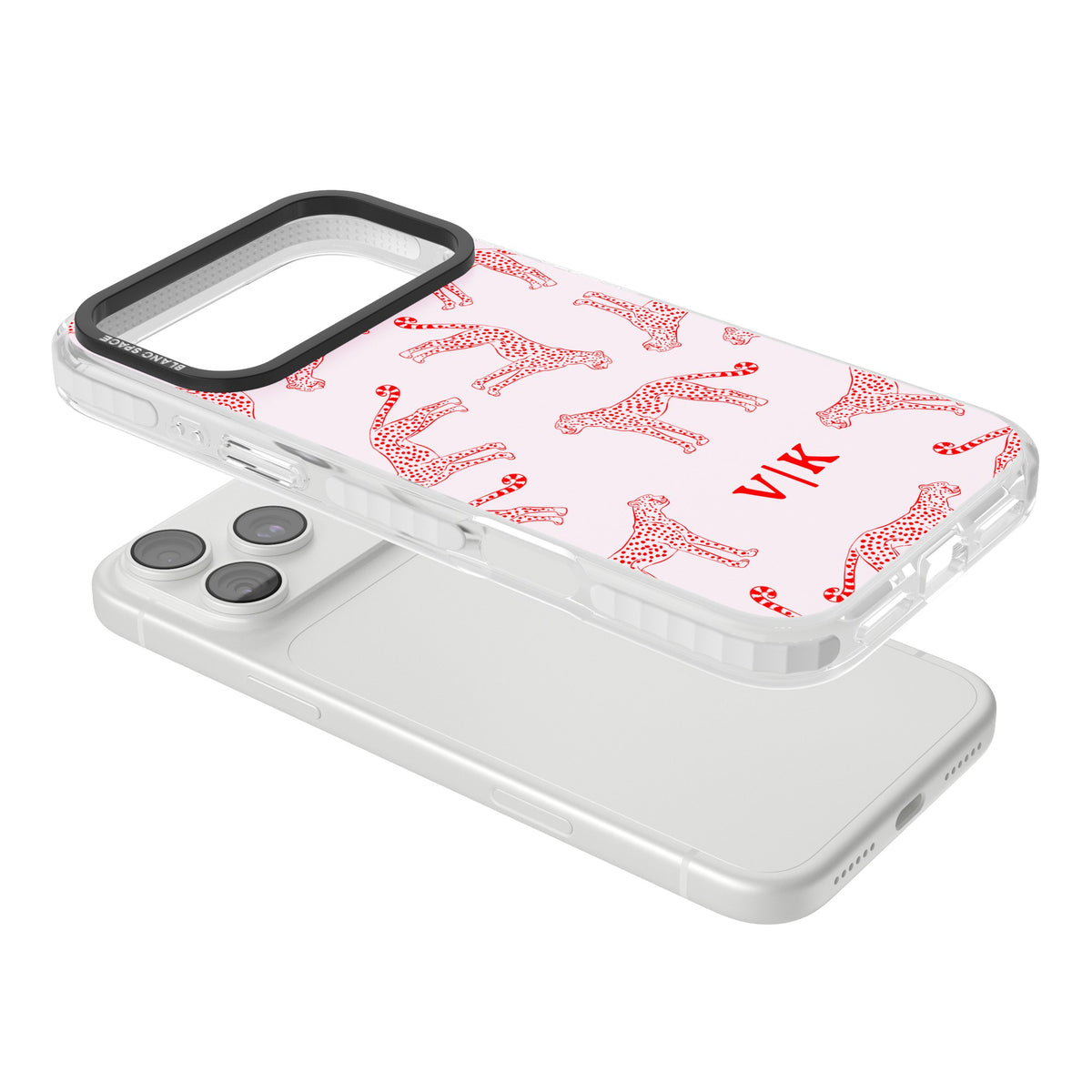 Scarlet Cheetahs iPhone 18 Pro Max Impact Clear Phone Case angled