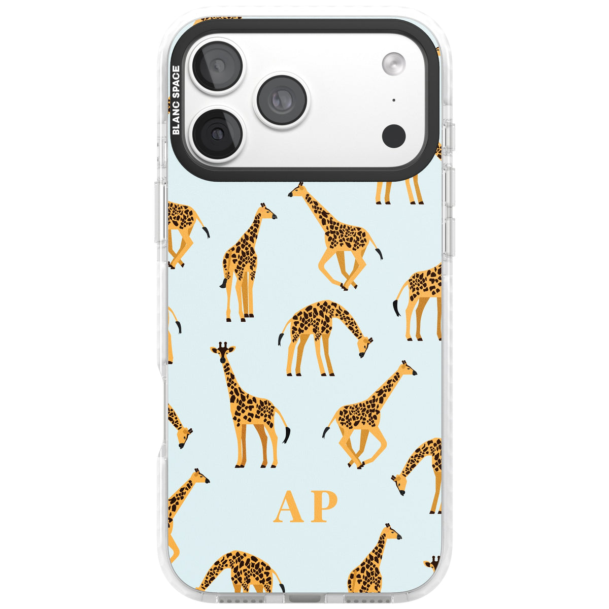 Personalised Safari Giraffe iPhone 18 Pro Max Impact Clear Phone Case front