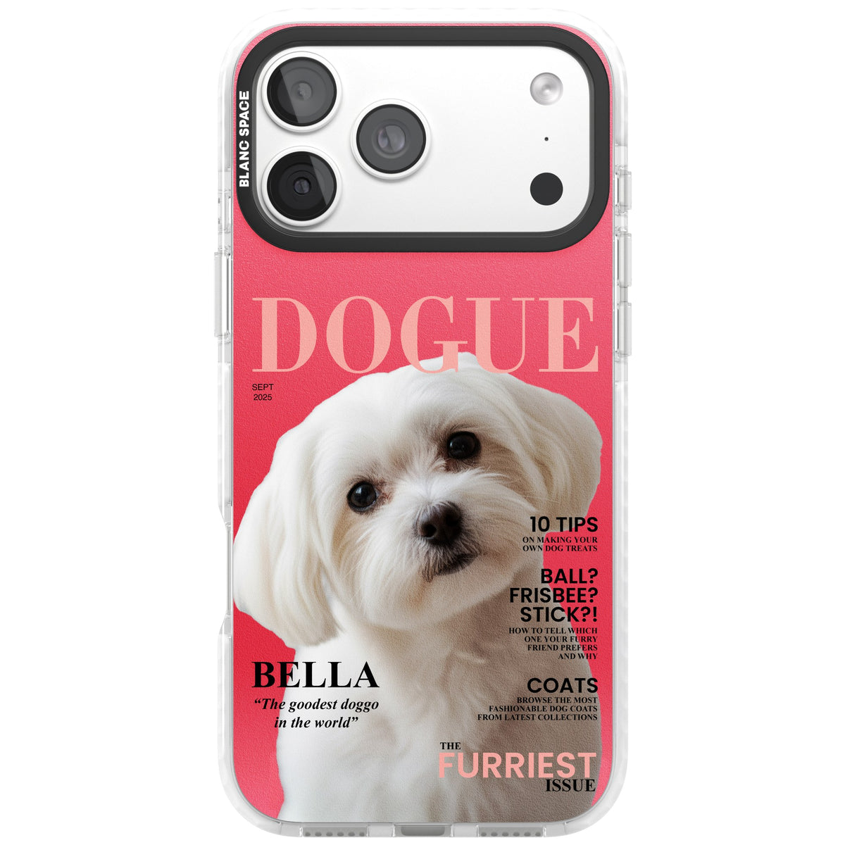 Personalised Dogue Magazine iPhone 18 Pro Max Impact Clear Phone Case front