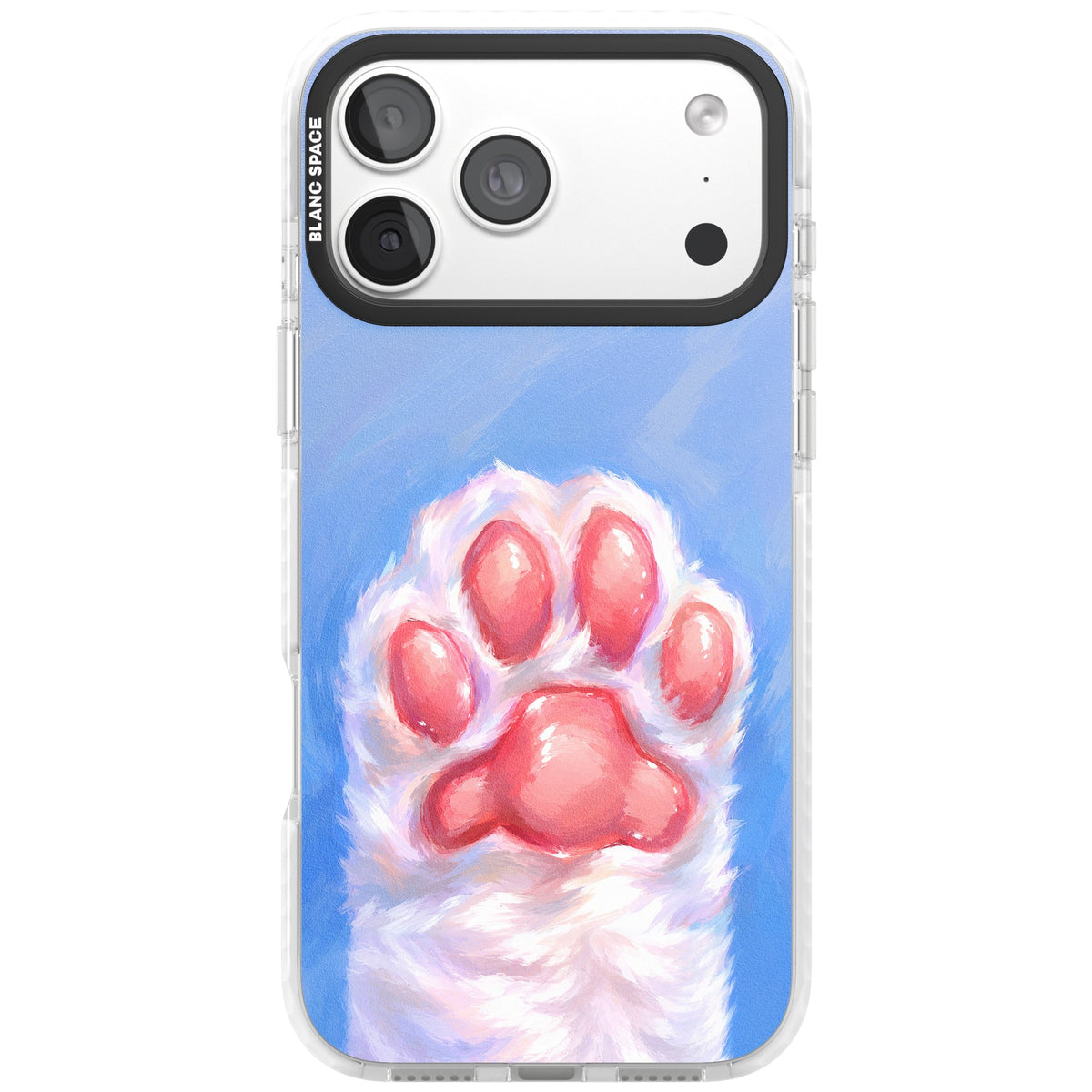 Soft White Paw iPhone 18 Pro Max Impact Clear Phone Case front