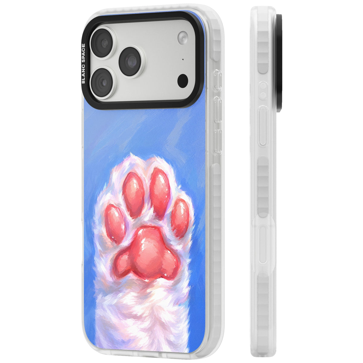 Soft White Paw iPhone 18 Pro Max Impact Clear Phone Case side