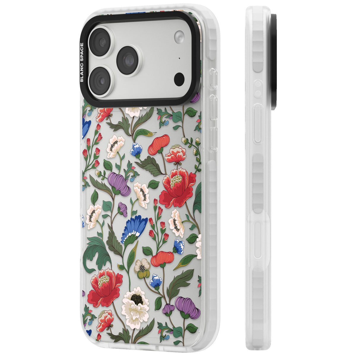 Chinoiserie Bloom iPhone 18 Pro Max Impact Clear Phone Case side